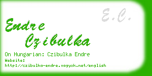 endre czibulka business card